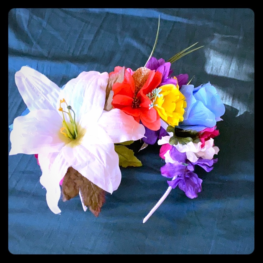 Handmade Rainbow floral headband